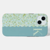 グランドミレニアムモノグラムKアクア小さな花Cas Case-Mate iPhoneケース (裏面 (横))