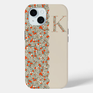 グランドミレニアムモノグラムK BG赤い小さな花 iPhone 15ケース