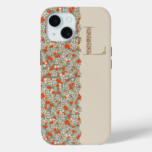 グランドミレニアムモノグラムL BG赤い小さな花 iPhone 15ケース