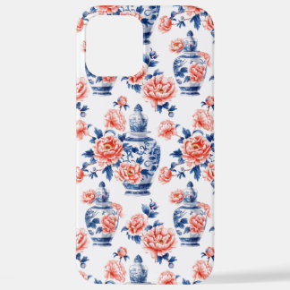グランドミレニアム シノワズリーのジンジャージャー ピンクの芍薬 iPhone 12 PRO MAXケース