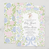 グランドミレニアルうさぎベイビーシャワーの招待状 招待状 (正面/裏面)