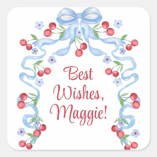 グランドミレニアルさくらんぼボーズウォーター色 スクエアシール (正面)