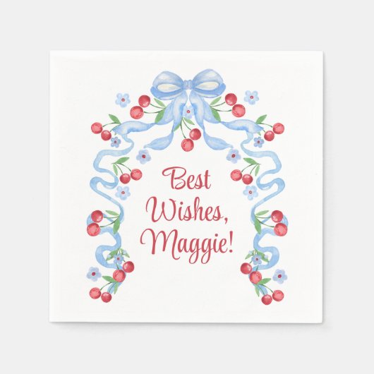 グランドミレニアルさくらんぼボーズウォーター色 スタンダードカクテルナプキン (正面)