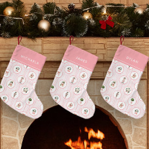 グランドミレニアルなピンクのくるみ割り人形のクリスマス スモールクリスマスストッキング