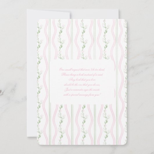 グランドミレニアルのテディベア赤ちゃんシャワーガール 招待状 (裏面)