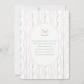 グランドミレニアルの揺れる馬の赤ちゃん歓迎会 女の子 招待状 (裏面)