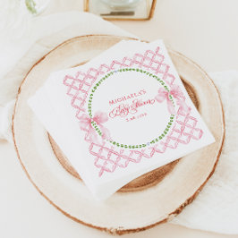 グランドミレニアルの水カラーフローラボーベビーシャワー スタンダードカクテルナプキン