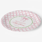 グランドミレニアルの水カラーフローラボーベビーシャワー ペーパープレート (アングル)