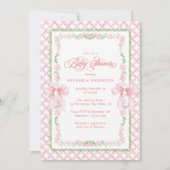 グランドミレニアルの水カラーフローラボーベビーシャワー 招待状 (正面)