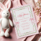 グランドミレニアルの水カラーフローラボーベビーシャワー 招待状