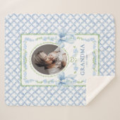 グランドミレニアルの水彩弓おばあちゃんの写真 シェルパブランケット (正面(横))