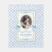 グランドミレニアルの水彩弓おばあちゃんの写真 フリースブランケット (正面)