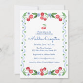 グランドミレニアルウォーターカラーさくらんぼ招待状 招待状 (正面)