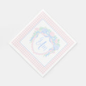 グランドミレニアルウォーターカラークレストファースト誕生日 スタンダードランチョンナプキン (角)