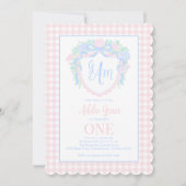 グランドミレニアルウォーターカラークレストファースト誕生日 招待状 (正面)