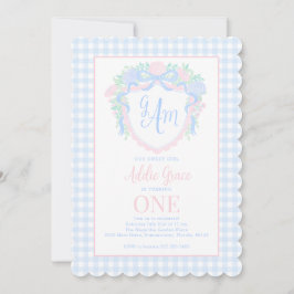 グランドミレニアルウォーターカラークレストファースト誕生日 招待状