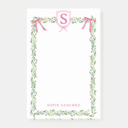 グランドミレニアルエバーグリーンスワッグとモノグラム ポストイット (正面)