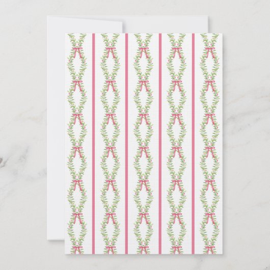 グランドミレニアルエバーグリーンスワッグと弓 | フォト 招待状 (裏面)