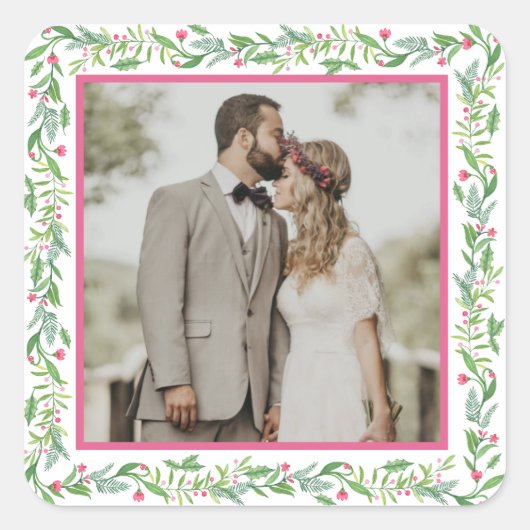 グランドミレニアルエバーグリーンスワッグ | フォト スクエアシール (正面)