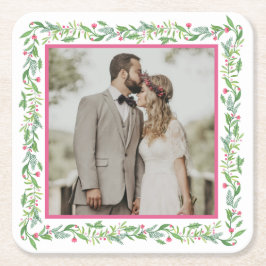 グランドミレニアルエバーグリーンスワッグ | フォト スクエアペーパーコースター