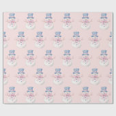 グランドミレニアルクリスマスダマスク雪だるま ラッピングペーパー (フラット)