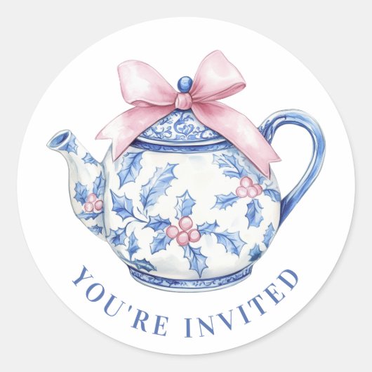 グランドミレニアルクリスマスティーポット ラウンドシール (正面)