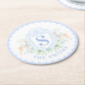 グランドミレニアルクリスマスディアクレストモノグラム ラウンドペーパーコースター (アングル)