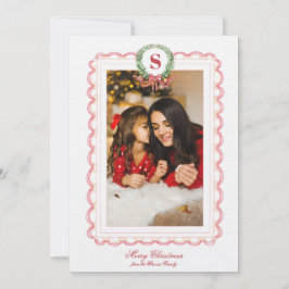 グランドミレニアルクリスマスリースモノグラム写真 招待状