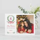 グランドミレニアルクリスマスリースモノグラム写真 招待状 (スタンド正面)