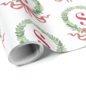 グランドミレニアルクリスマスリースモノグラム ラッピングペーパー (ロールコーナー)