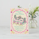 グランドミレニアルハンドドロッドテーブルブライダルシャワー 招待状 (スタンド正面)