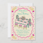 グランドミレニアルハンドドロッドテーブルブライダルシャワー 招待状 (正面)