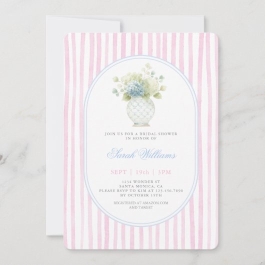 グランドミレニアルピンクジンジャージャーブライダルシャワー 招待状 (正面)