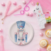 グランドミレニアルピンク&ブルーダマスクナツクラッカー ペーパープレート (パーティー)