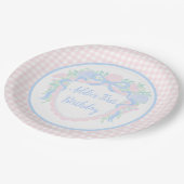 グランドミレニアルフローラジンガム名門私立校風の誕生日 ペーパープレート (アングル)