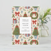 グランドミレニアルフローラパインツリーズボウホリデーカード (スタンド正面)