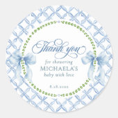グランドミレニアル水彩赤ちゃんシャワーありがとう ラウンドシール (正面)