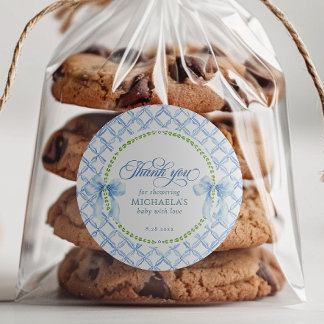 グランドミレニアル水彩赤ちゃんシャワーありがとう ラウンドシール