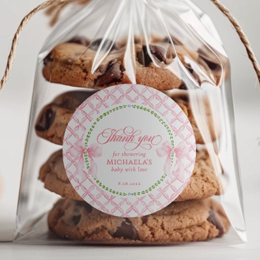 グランドミレニアル ウォーターカラー ベイビー シャワー サンクス ラウンドシール