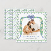 グランドミレニアル コースタル ブルー シノワズリー ワンフォト シーズンカード (正面/裏面)