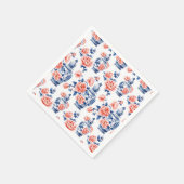 グランドミレニアル チノワジリーのジンジャージャー ピンクの牡丹 スタンダードカクテルナプキン (角)