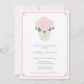 グランドミレニアル ピンクとグリーンの女の子のベビーシャワー 招待状 (正面)