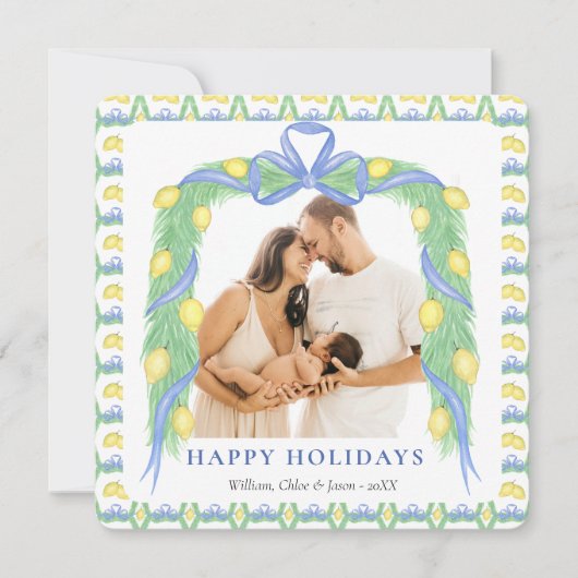 グランドミレニアル レモン ブルー シノワズリー ワンフォト シーズンカード (正面)