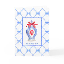 グランドミレニアルChinoiserie Ginger Jarと赤い弓