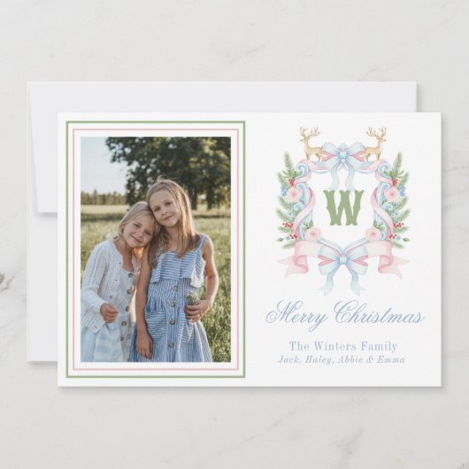 グランドミレ名門私立校風のニアルクリスマスモノグラムクレスト シーズンカード (正面)