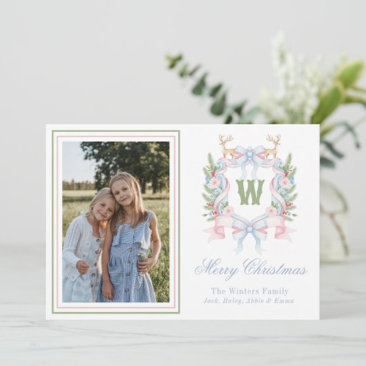 グランドミレ名門私立校風のニアルクリスマスモノグラムクレスト シーズンカード (スタンド正面)