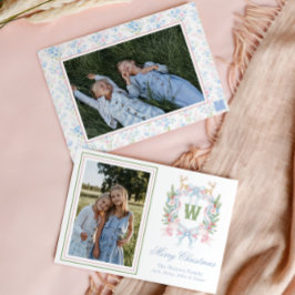 グランドミレ名門私立校風のニアルクリスマスモノグラムクレスト シーズンカード