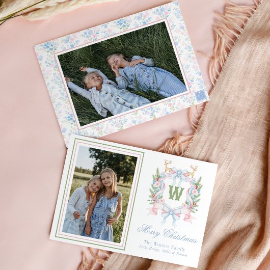 グランドミレ名門私立校風のニアルクリスマスモノグラムクレスト シーズンカード