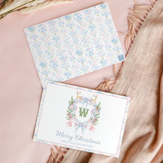 グランドミレ名門私立校風のニアルクリスマスモノグラムクレスト シーズンカード