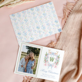 グランドミレ名門私立校風のニアルクリスマスモノグラムクレスト シーズンカード